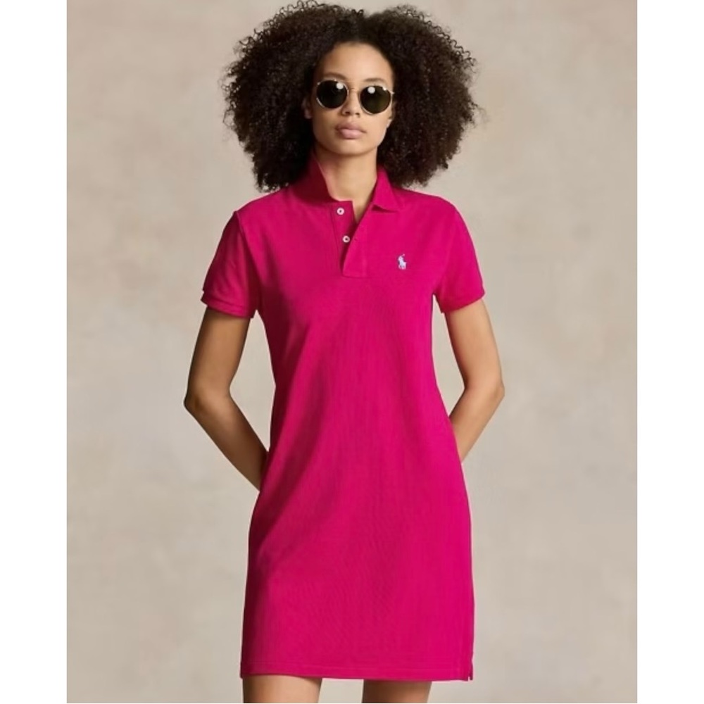 Ralph Lauren Sport Fuchsia Hot Pink Interlock Mini Polo Shirt Dress sz XS - Picture 2 of 10